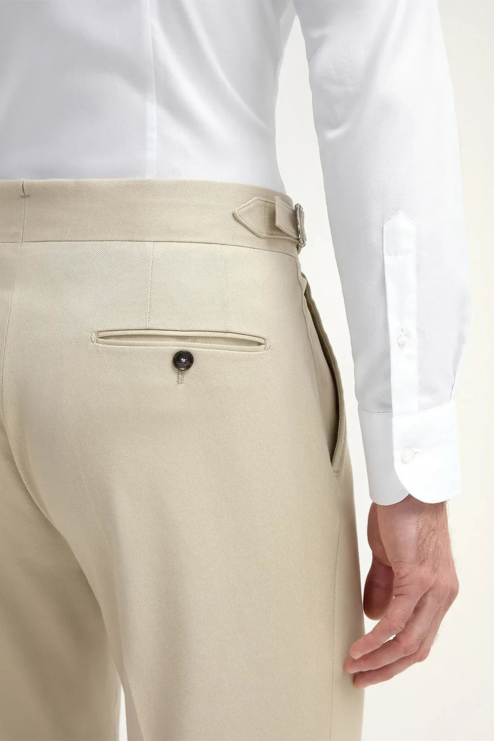 Beige Cotton Gurkha Trousers