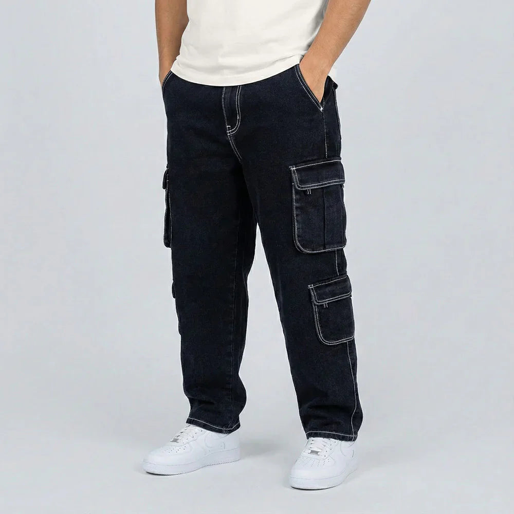 Black Cargo Baggy Jeans